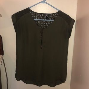Olive green short sleeve blouse